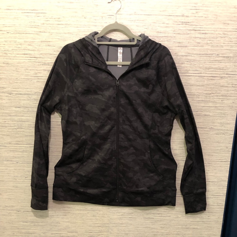 Zipper hoody black & gray muted camo